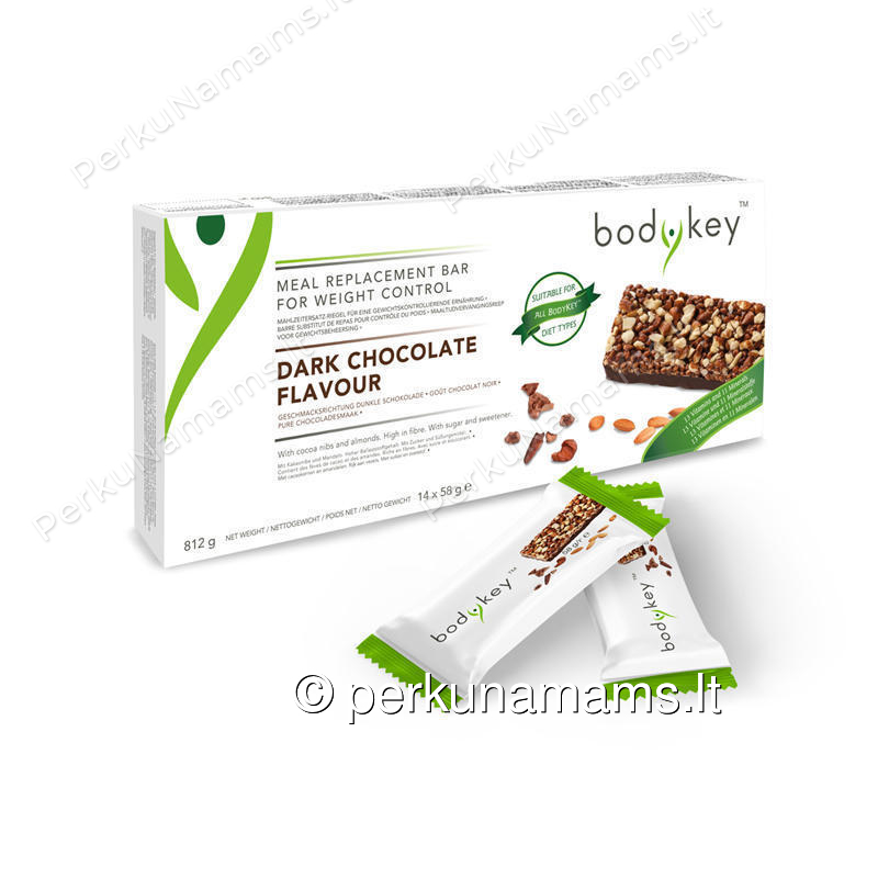 bodykey by NUTRILITE™ maisto pakaitalo batonėlis su juodu šokoladu (121056) bodykey by NUTRILITE™ maisto pakaitalo batonėlis su juodu šokoladu (121056)